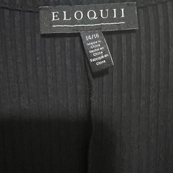 Eloquii Dress Womens Plus 14/16 Wrap Belted Long Sleeve Ribbed Cut-Outs - Picture 3 of 7